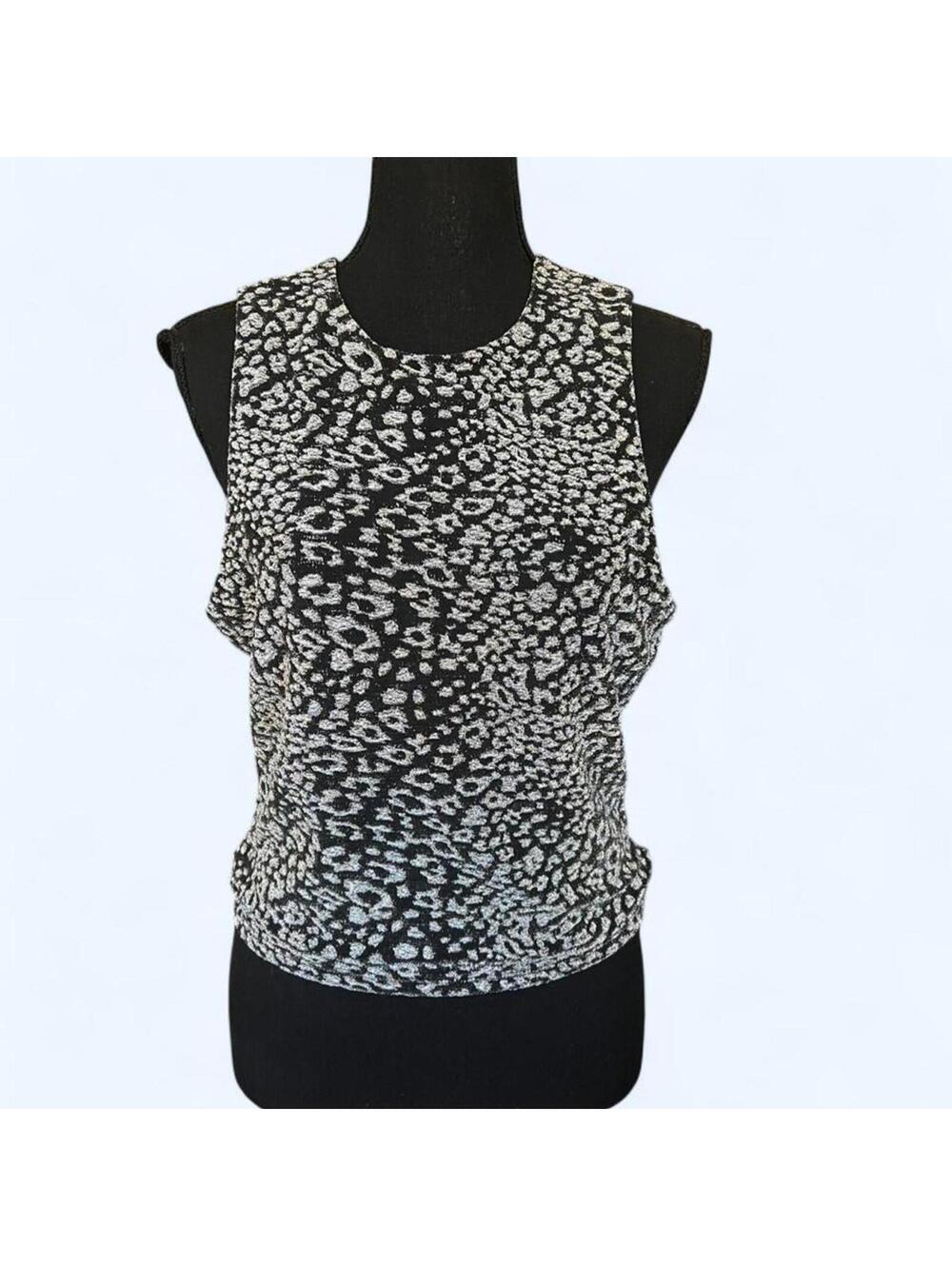 Vintage Y2K Derek Heart black leopard print grunge indie crop top size Small 🖤